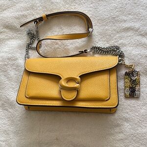 Never used Coach Yellow Leather Shoulder Bag
